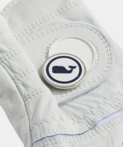 Hats<Vineyard Vines Leather Whale Dot Golf Glove Right Hand White Cap