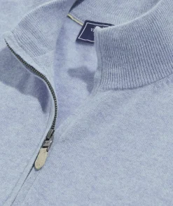 Quarter-Zips|Sweaters<Vineyard Vines Lightweight Cashmere Quarter-Zip Jake Blue Heather