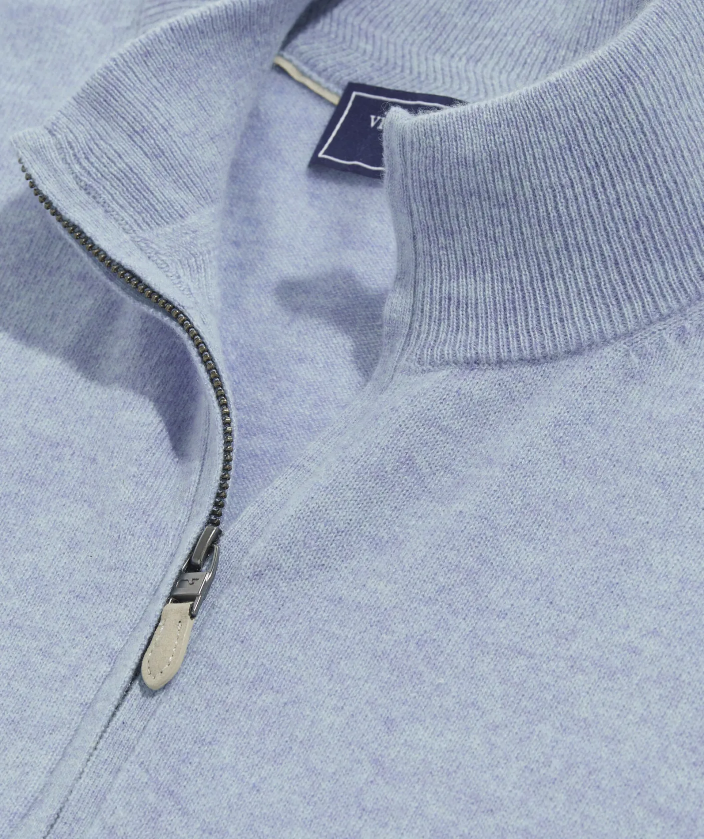 Quarter-Zips|Sweaters<Vineyard Vines Lightweight Cashmere Quarter-Zip Jake Blue Heather
