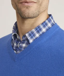 Sweaters<Vineyard Vines Lightweight Cashmere V-Neck Sweater Hull Blue
