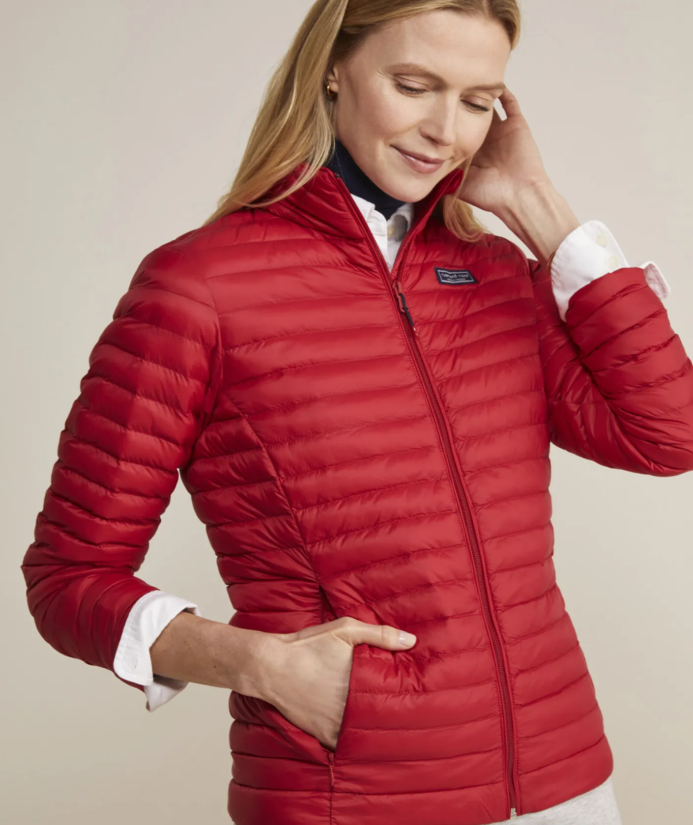 Jackets & Vests<Vineyard Vines Lightweight Packable Puffer Jacket Nautical Navy