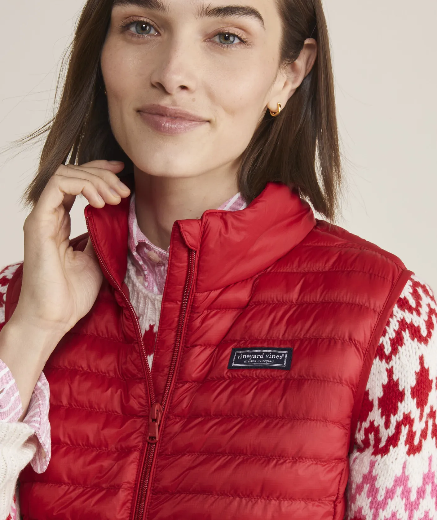 Jackets & Vests<Vineyard Vines Lightweight Packable Puffer Vest Rhododendron