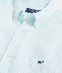 Button-Down Shirts<Vineyard Vines Linen Striped Shirt Island Paradise