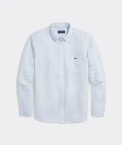 Button-Down Shirts<Vineyard Vines Linen Striped Shirt Jake Blue