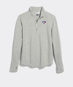 Los Angeles Dodgers<Vineyard Vines Los Angeles Dodgers Sankaty Quarter-Zip Deep Bay