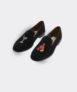 Shoes & Socks<Vineyard Vines Men's Stubbs & Wootton Velvet Holiday Venetian Loafers Jet Black