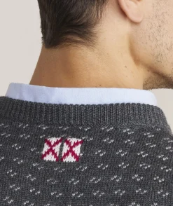 Sweaters<Vineyard Vines Merino Wool Fish Knit Crewneck Sweater Charcoal Heather