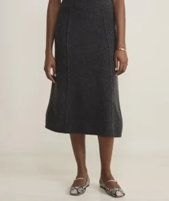 Dresses & Skirts<Vineyard Vines Merino Wool Midi Skirt Charcoal Heather