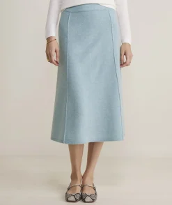 Dresses & Skirts<Vineyard Vines Merino Wool Midi Skirt Porcelain Blue
