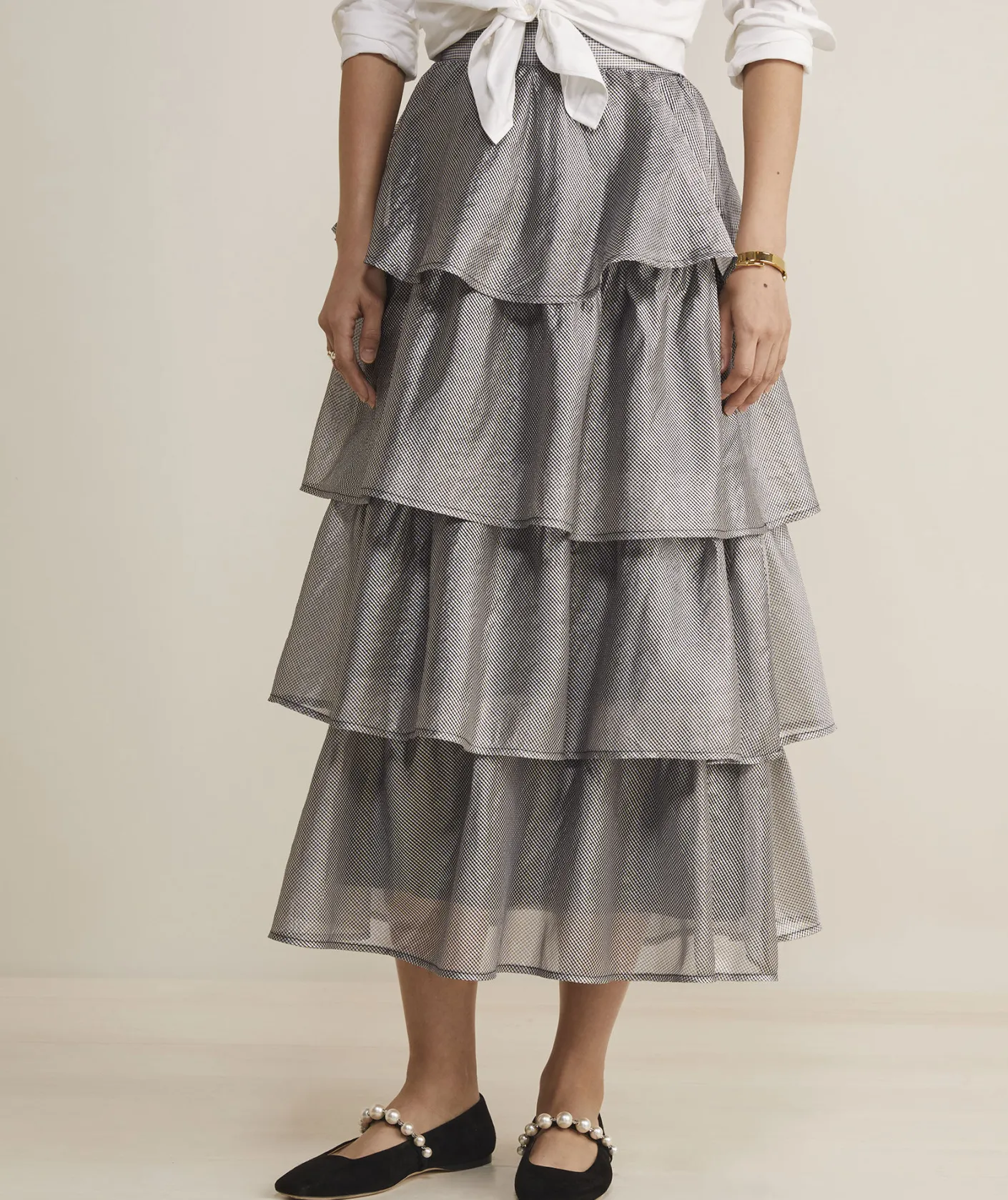 Dresses & Skirts<Vineyard Vines Metallic Check Maxi Skirt Metallic Check-Black