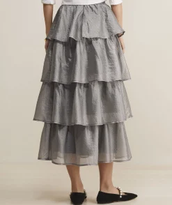 Dresses & Skirts<Vineyard Vines Metallic Check Maxi Skirt Metallic Check-Black