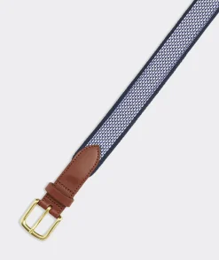 Belts<Vineyard Vines Micro Whale Canvas Club Belt Nautical Navy