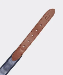 Belts<Vineyard Vines Micro Whale Canvas Club Belt Nautical Navy
