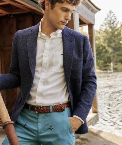 Blazers<Vineyard Vines Moon Wool Herringbone Blazer Blue Blazer