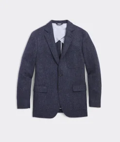 Blazers<Vineyard Vines Moon Wool Herringbone Blazer Blue Blazer