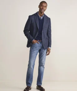 Blazers<Vineyard Vines Moon Wool Herringbone Blazer Blue Blazer