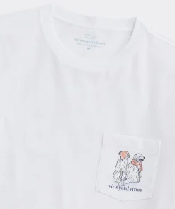Tees<Vineyard Vines Mountain Dogs Long-Sleeve Pocket Tee White Cap