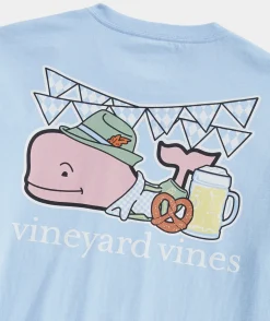 Tees<Vineyard Vines Oktoberfest Whale Long-Sleeve Pocket Tee Jake Blue