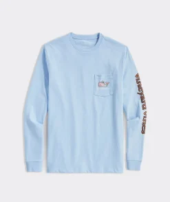 Tees<Vineyard Vines Oktoberfest Whale Long-Sleeve Pocket Tee Jake Blue
