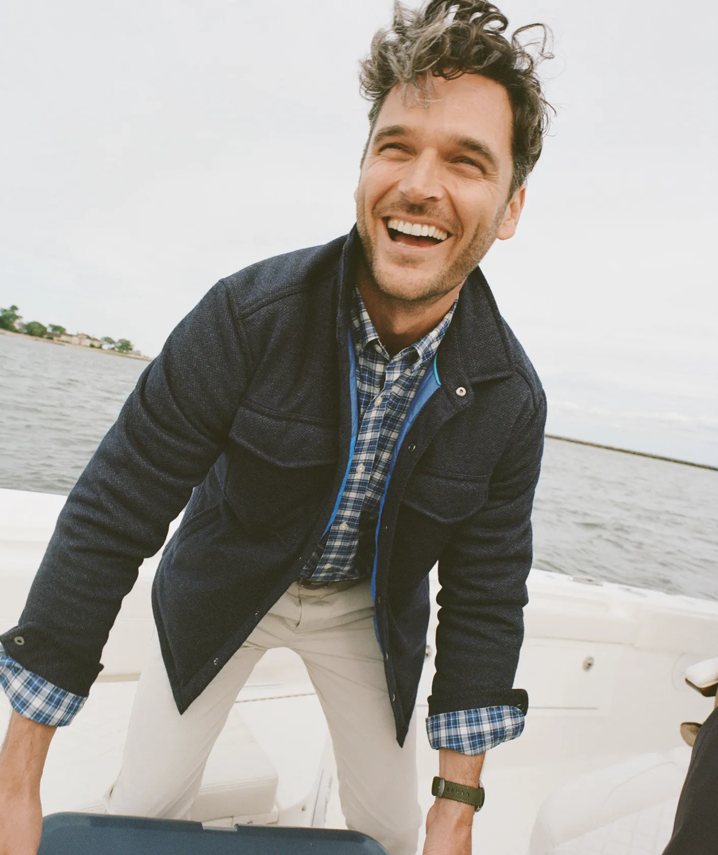 Jackets & Vests<Vineyard Vines On-The-Go Insulated Shirt Jacket Hringbone Naut Navy
