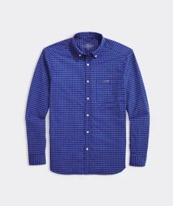 Button-Down Shirts<Vineyard Vines On-The-Go Nylon Gingham Shirt Ging Nautical Navy
