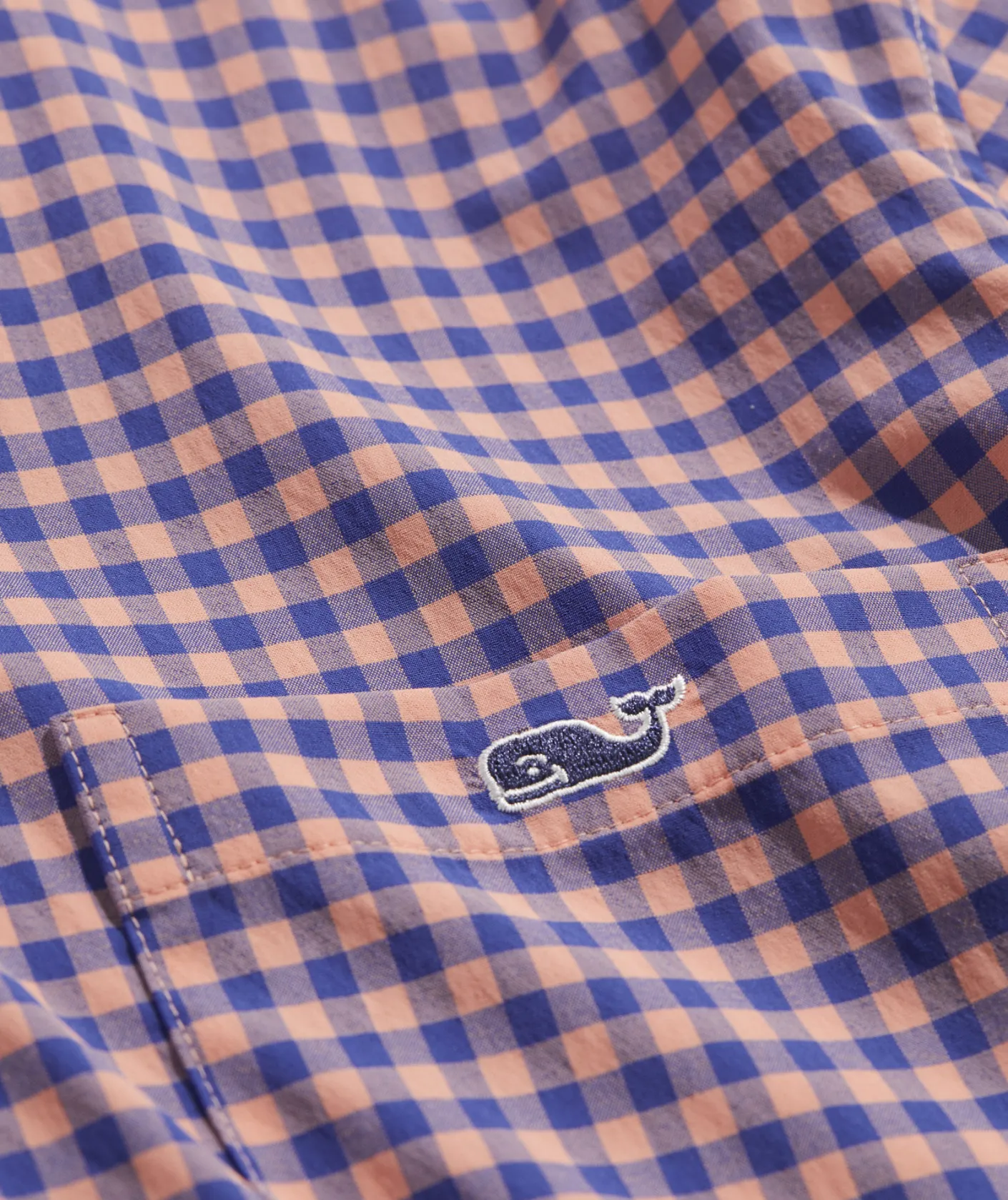 Button-Down Shirts<Vineyard Vines On-The-Go Nylon Gingham Shirt Ging Tequila Sunrise