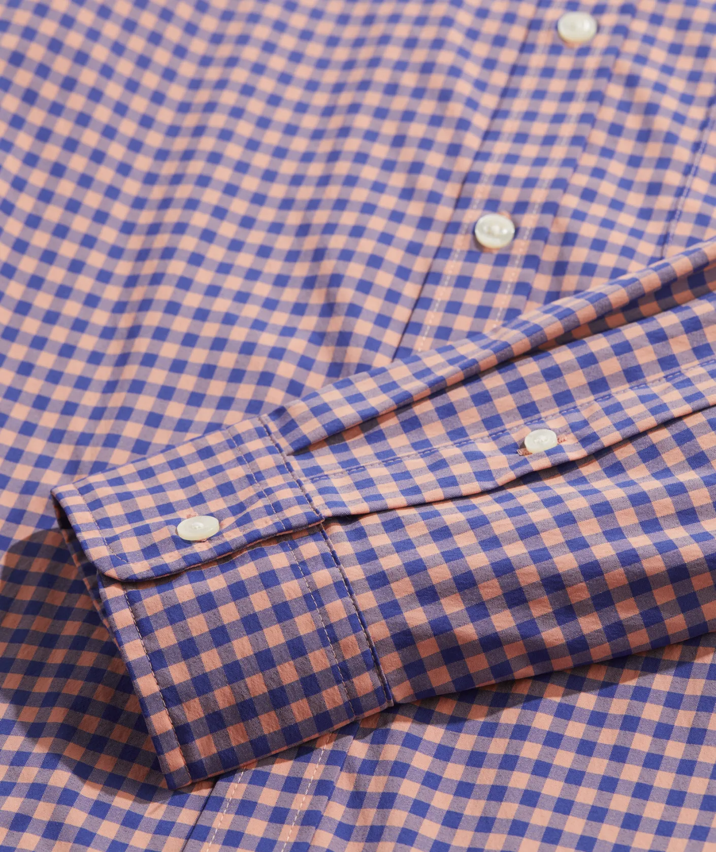 Button-Down Shirts<Vineyard Vines On-The-Go Nylon Gingham Shirt Ging Tequila Sunrise