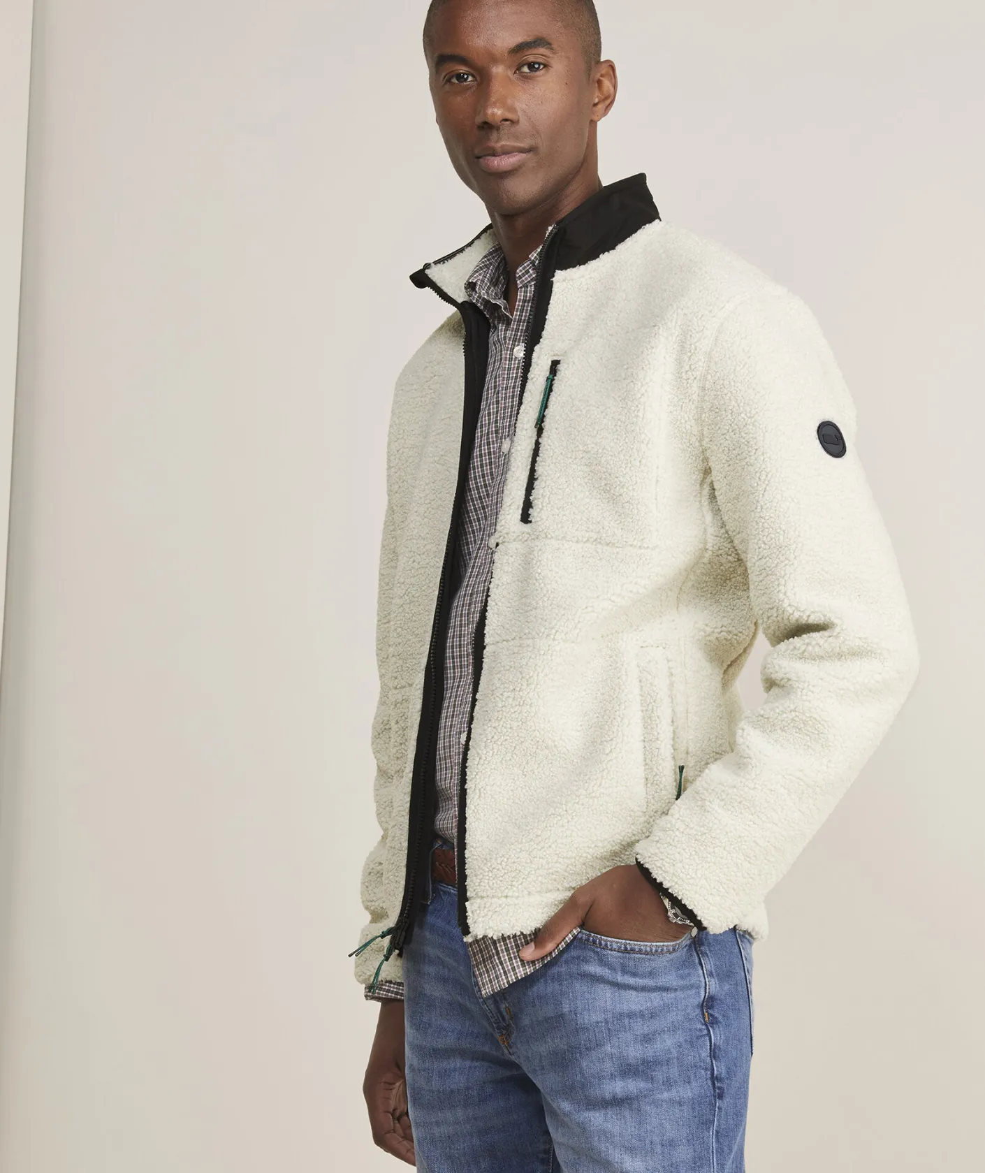 Jackets & Vests<Vineyard Vines On-The-Go Sherpa Full-Zip Jacket Stone