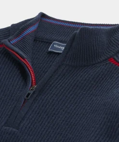 Quarter-Zips|Sweaters<Vineyard Vines On-The-Go Wool Quarter-Zip Blue Blazer