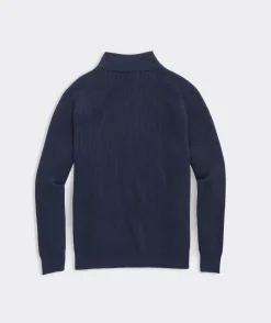 Quarter-Zips|Sweaters<Vineyard Vines On-The-Go Wool Quarter-Zip Blue Blazer