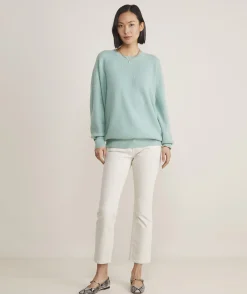Sweaters<Vineyard Vines Oversized Ribbed Luxe Crewneck Sweater Mint Sprig
