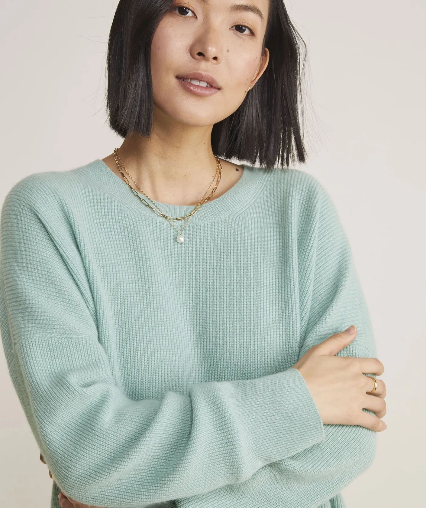 Sweaters<Vineyard Vines Oversized Ribbed Luxe Crewneck Sweater Mint Sprig