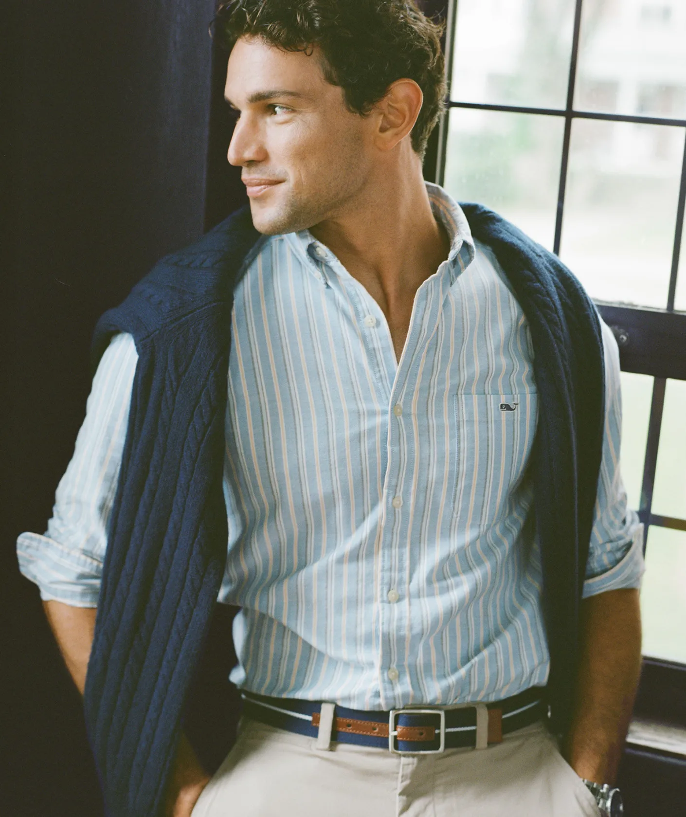 Button-Down Shirts<Vineyard Vines Oxford Stripe Shirt Stp Hull Blue