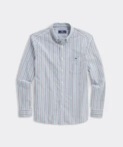 Button-Down Shirts<Vineyard Vines Oxford Stripe Shirt Stp Turf Green