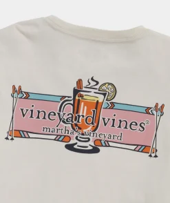 Tees<Vineyard Vines Painted Hot Toddy Logo Box Long-Sleeve Tee White Cap Grey