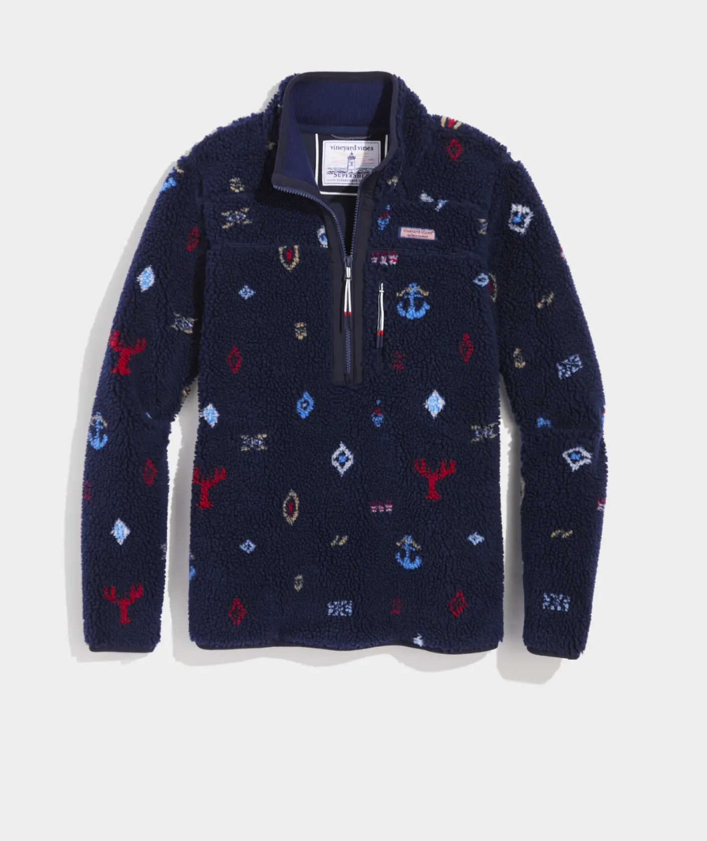 Jackets & Vests<Vineyard Vines Plush Teddy Shep Shirt™ Nautical Navy