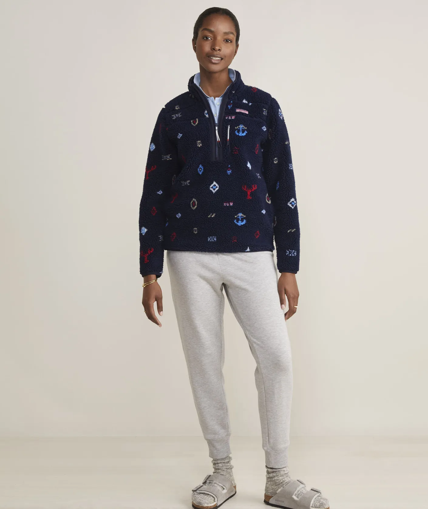 Jackets & Vests<Vineyard Vines Plush Teddy Shep Shirt™ Nautical Navy