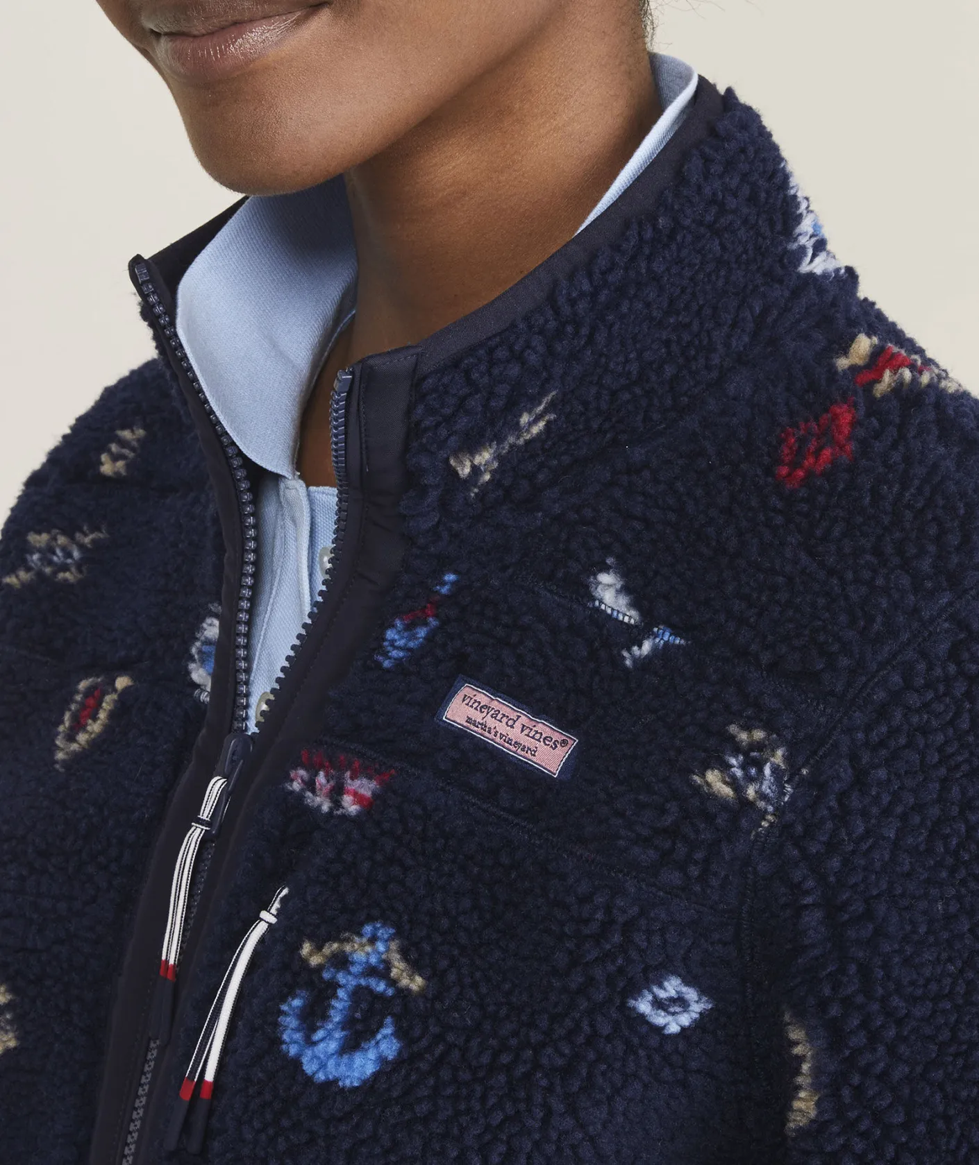 Jackets & Vests<Vineyard Vines Plush Teddy Shep Shirt™ Nautical Navy