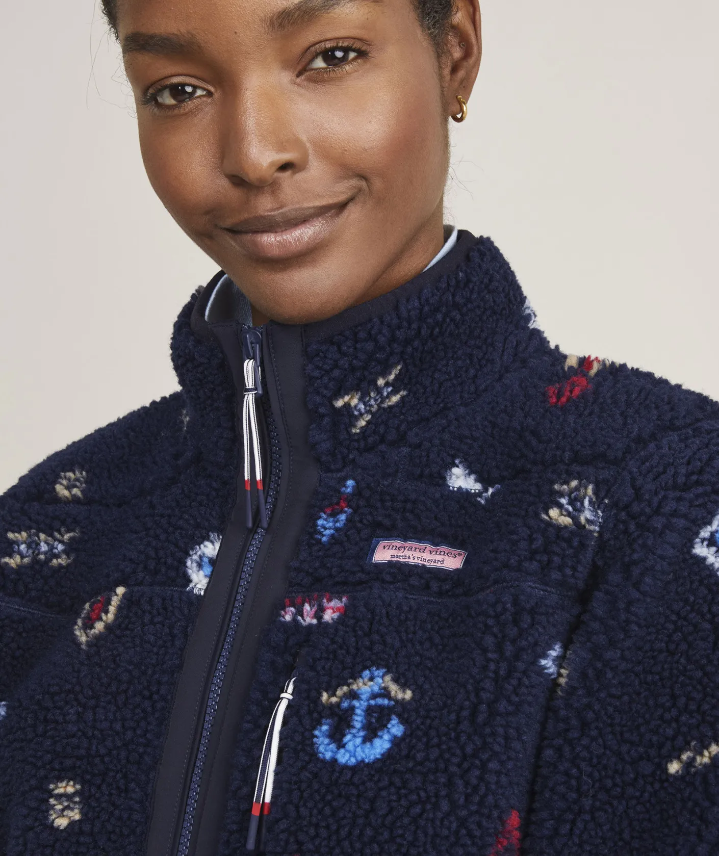 Jackets & Vests<Vineyard Vines Plush Teddy Shep Shirt™ Nautical Navy