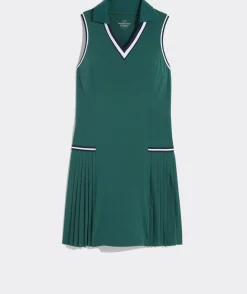 Dresses & Skirts<Vineyard Vines Polo Collar Pleated Performance Dress Turf Green