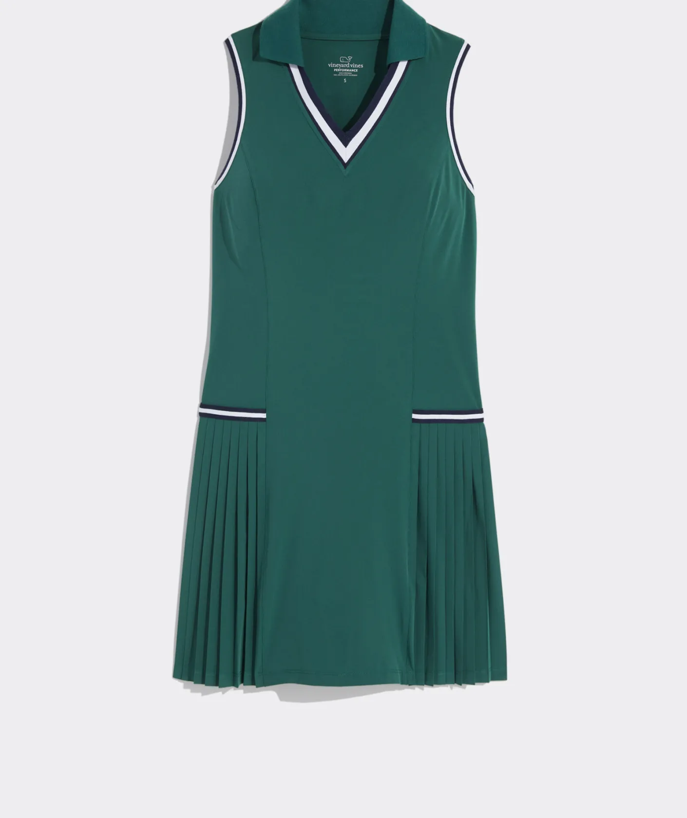 Dresses & Skirts<Vineyard Vines Polo Collar Pleated Performance Dress Turf Green