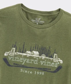 Tees<Vineyard Vines Pond Hockey Logo Long-Sleeve Tee Cypress Heather