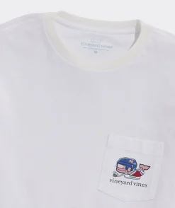 Tees<Vineyard Vines Pond Hockey Whale Long-Sleeve Pocket Tee White Cap