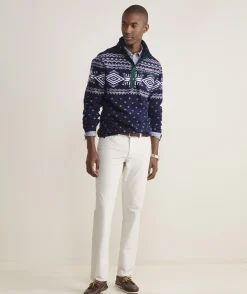 Sweatpants & Sweatshirts<Vineyard Vines Printed Harbor Fleece Quarter-Snap Nautical Navy