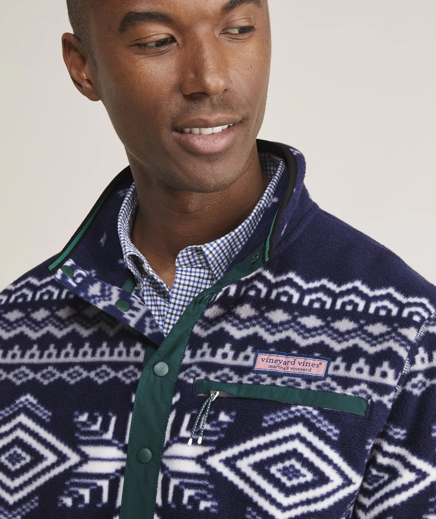 Sweatpants & Sweatshirts<Vineyard Vines Printed Harbor Fleece Quarter-Snap Nautical Navy