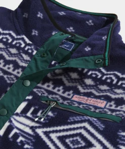 Sweatpants & Sweatshirts<Vineyard Vines Printed Harbor Fleece Quarter-Snap Nautical Navy