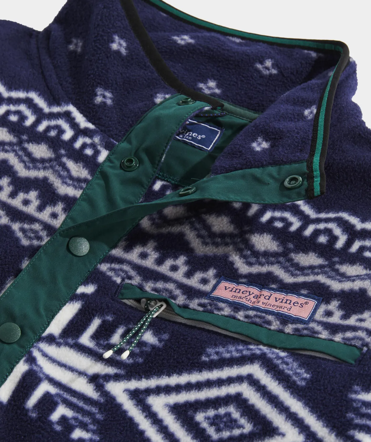 Sweatpants & Sweatshirts<Vineyard Vines Printed Harbor Fleece Quarter-Snap Nautical Navy