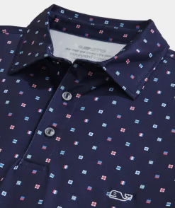 Polos<Vineyard Vines Printed Sankaty Polo Burgee-Nautical Navy