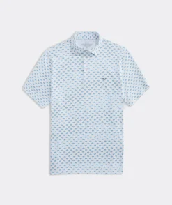 Polos<Vineyard Vines Printed Sankaty Polo Overboard All Wht