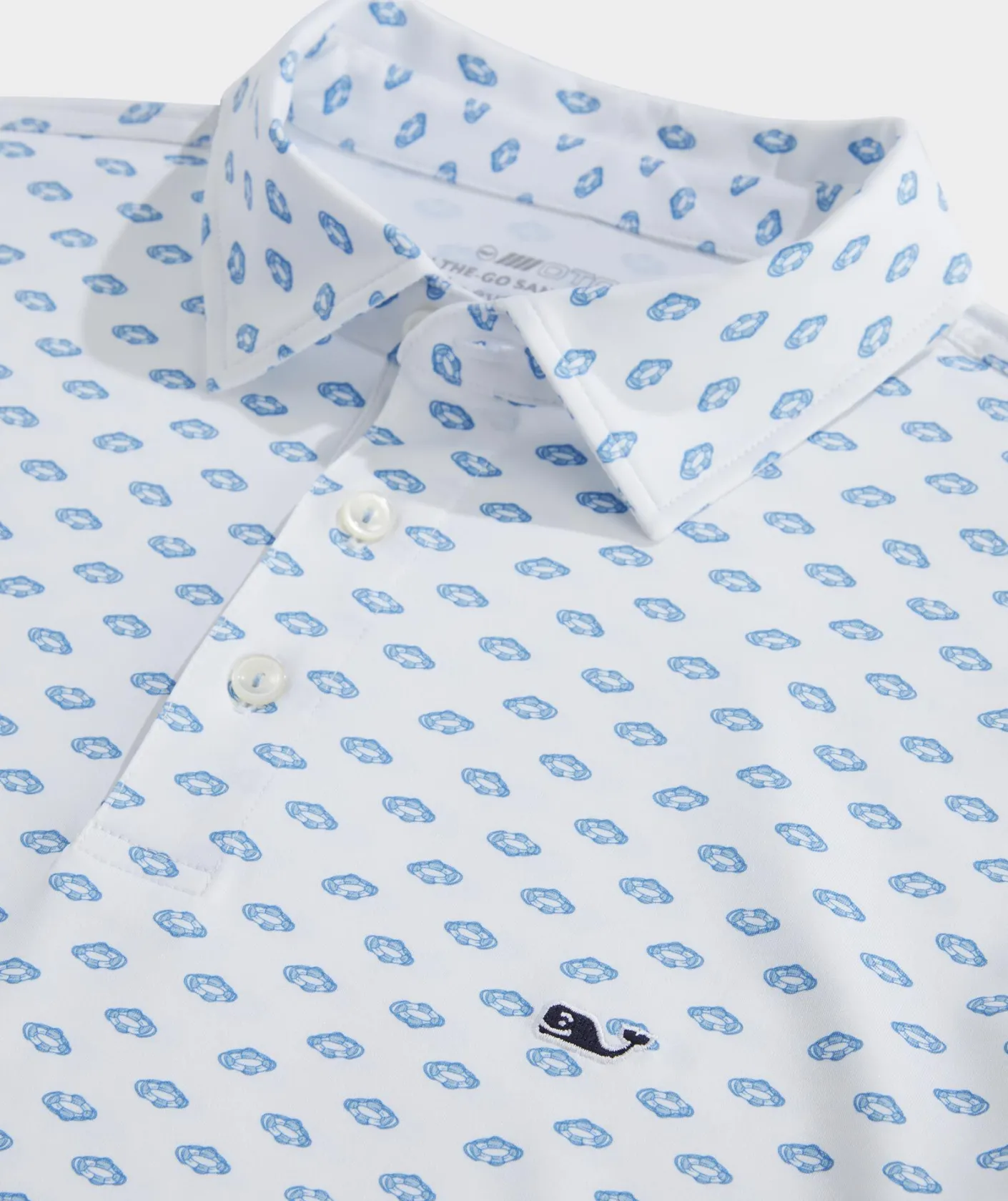 Polos<Vineyard Vines Printed Sankaty Polo Overboard All Wht